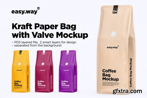 CreativeMarket - Kraft Paper Bag with Valve Mockup 5975344