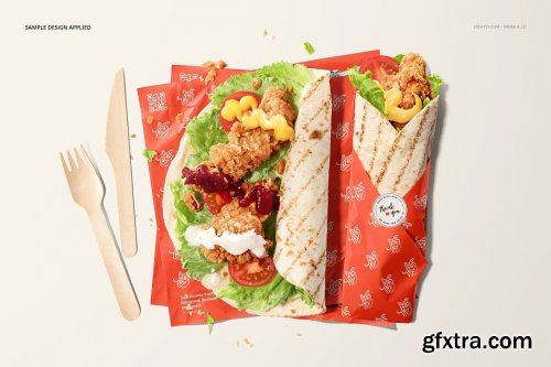 CreativeMarket - Food Safe Paper Mockup (tortilla) 6405424