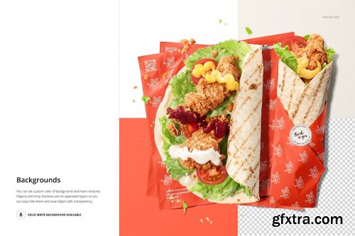 CreativeMarket - Food Safe Paper Mockup (tortilla) 6405424