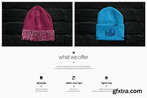 CreativeMarket - Beanie Mockups Set 6147172