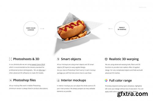 CreativeMarket - Food Safe Paper Mockup (hot dog) 6418581