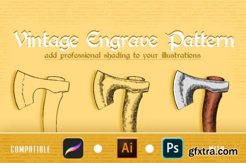 Vintage Engrave Pattern for Ps, Ai and Procreate