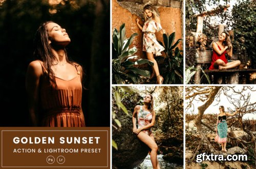 Golden Sunset Action & Lightrom Presets