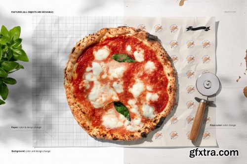 CreativeMarket - Food Safe Paper Mockup (pizza) 6418450