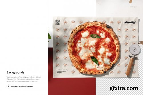 CreativeMarket - Food Safe Paper Mockup (pizza) 6418450