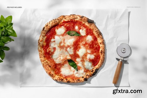 CreativeMarket - Food Safe Paper Mockup (pizza) 6418450