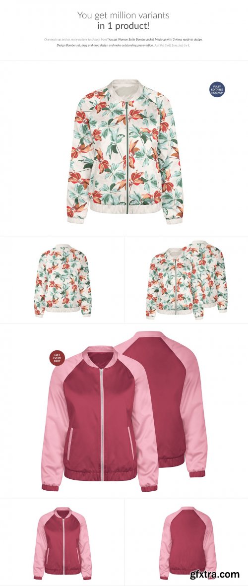 CreativeMarket - Satin Bomber Jacket 3x Mockups Set 6465826