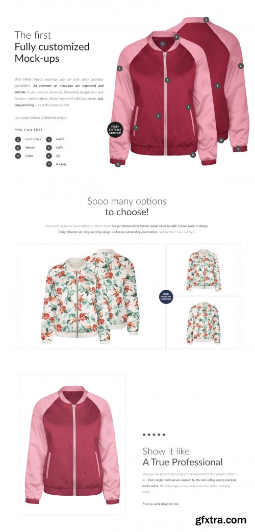 CreativeMarket - Satin Bomber Jacket 3x Mockups Set 6465826