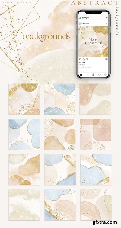 CreativeMarket - Magic Art Abstract Watercolor Shapes 5743646