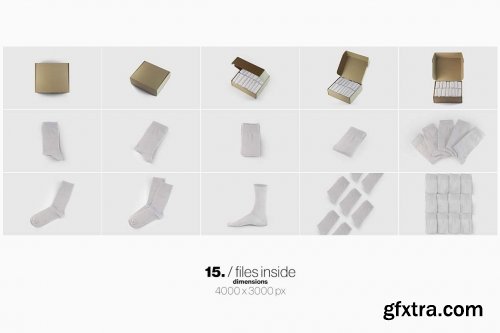 CreativeMarket - Socks Set Mockup 6178864