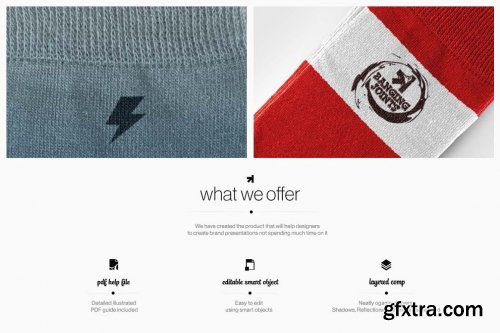 CreativeMarket - Socks Set Mockup 6178864