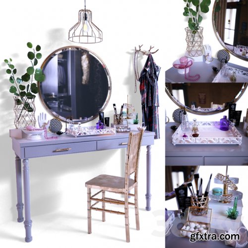 Dressing table with decorative filling