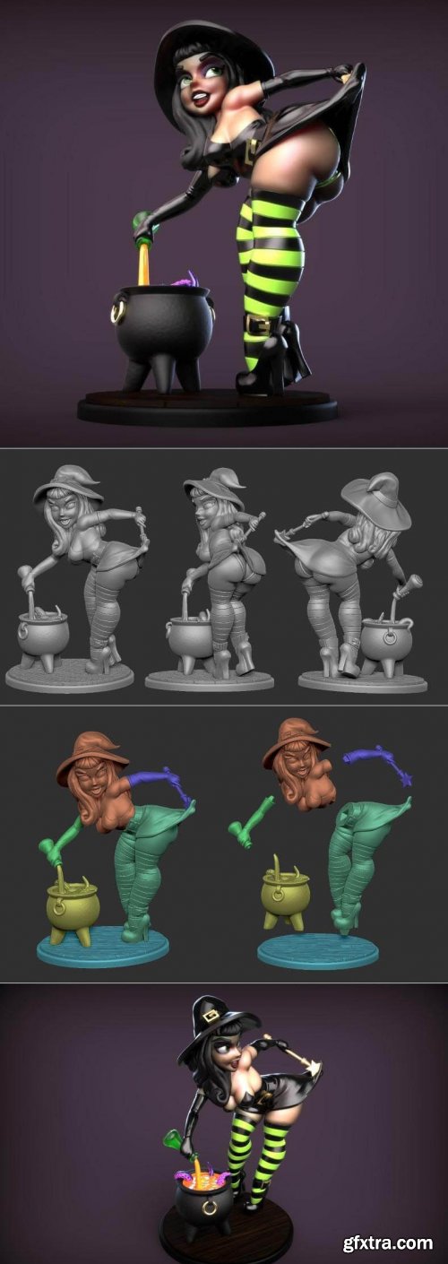 Witch Pinup – 3D Print Model