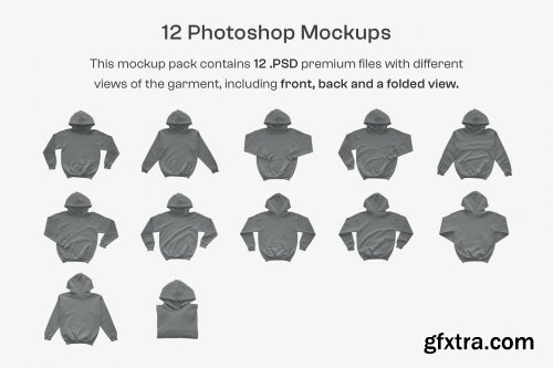 CreativeMarket - Gildan G18500B Youth Hooded Mockups 6459884