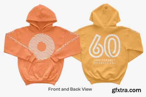 CreativeMarket - Gildan G18500B Youth Hooded Mockups 6459884