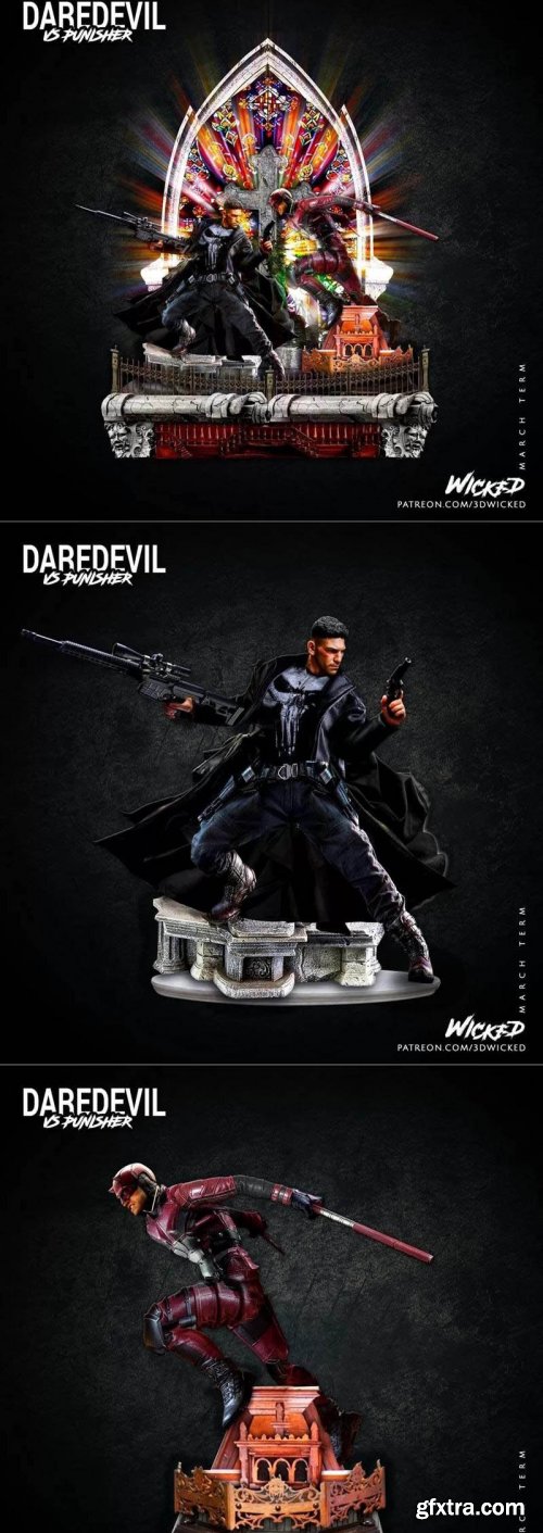 The Punisher and Daredevil Diorama from Marvel