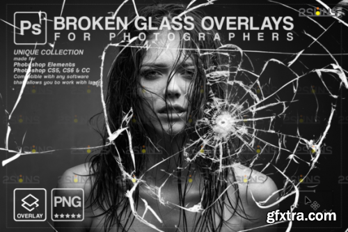 Broken Glass Photoshop Overlay.Halloween