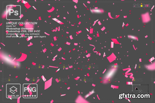 CreativeFabrica - Gender Reveal Confetti Overlay Photoshop