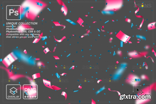 CreativeFabrica - Gender Reveal Confetti Overlay Photoshop