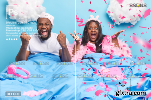 CreativeFabrica - Gender Reveal Confetti Overlay Photoshop