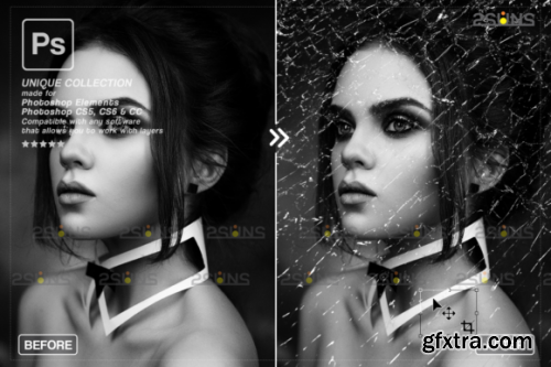 CreativeFabrica - Broken Glass Photoshop Overlay