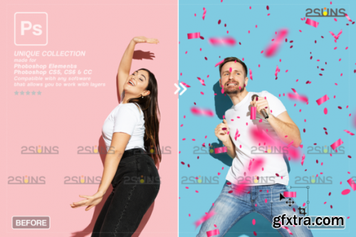 CreativeFabrica - Gender Reveal Confetti Overlay Photoshop 2