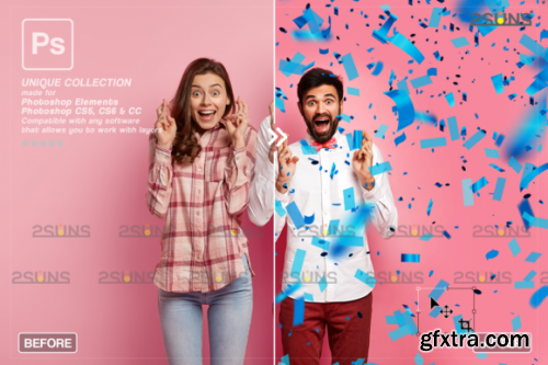 CreativeFabrica - Gender Reveal Confetti Overlay Photoshop 2