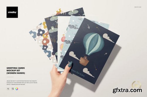 CreativeMarket - Greeting Cards Mockup Set 6346131