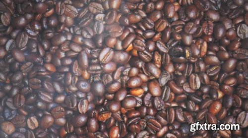 Coffee Beans Close-Up With Steam 912154