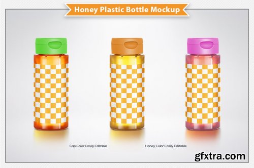 CreativeMarket - Honey Plastic Bottle Mockup 6305503