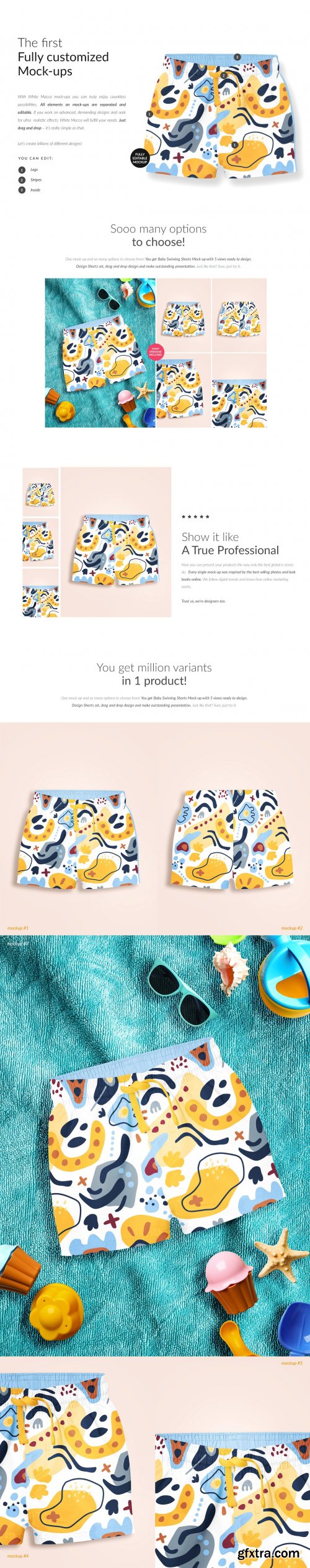 CreativeMarket - Baby Swimming Shorts 5x Mock-ups 6315661