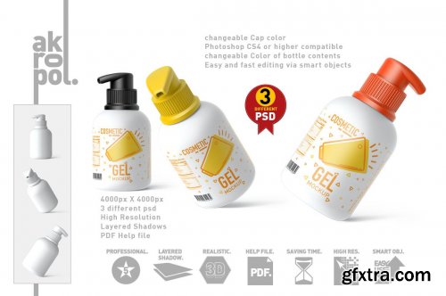 CreativeMarket - Bottle Cosmetic Mockup 6102772