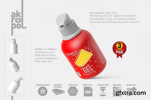 CreativeMarket - Bottle Cosmetic Mockup 6102772