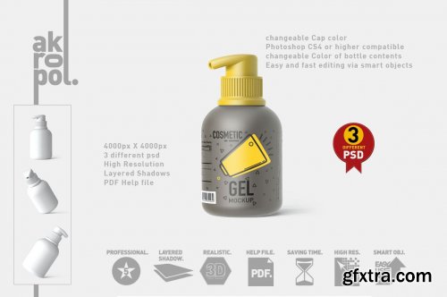 CreativeMarket - Bottle Cosmetic Mockup 6102772