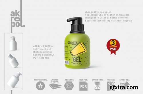 CreativeMarket - Bottle Cosmetic Mockup 6102772