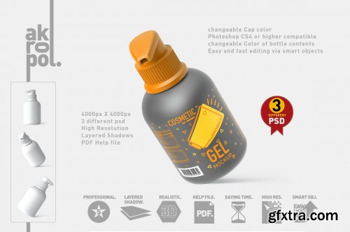 CreativeMarket - Bottle Cosmetic Mockup 6102772