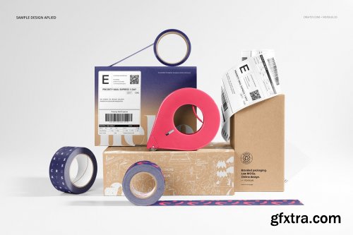 CreativeMarket - Noissue Shipping Labels Mockup Set 6451656