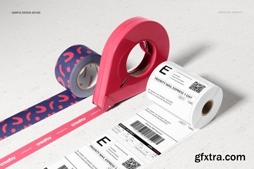 CreativeMarket - Noissue Shipping Labels Mockup Set 6451656