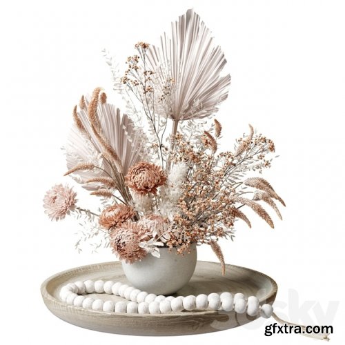 Bouquet of dried flowers with chrysanthemums 34