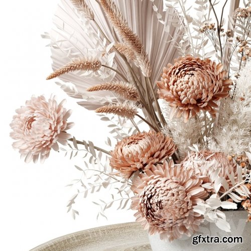 Bouquet of dried flowers with chrysanthemums 34