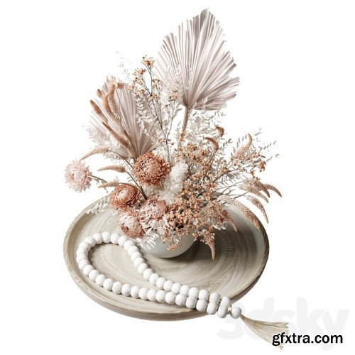 Bouquet of dried flowers with chrysanthemums 34