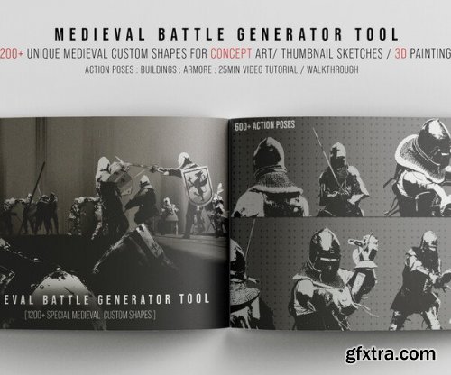 Artstation - Medieval Battle Generator tool [1200+ Unique Custom shapes Mega Pack]