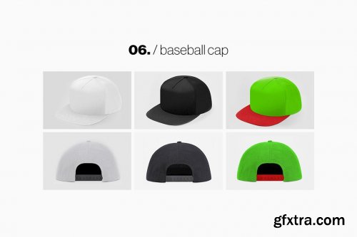 Creativemarket - Baseball Hat Full Cap Trucker Mockup 6146781