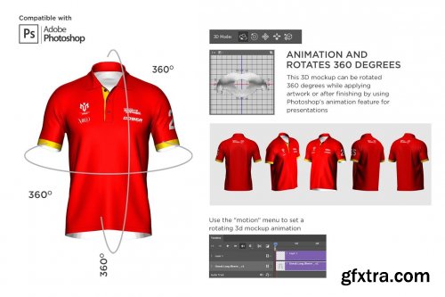 Creativemarket - 3D Poloshirt Short Sleeve Mockup 6453762