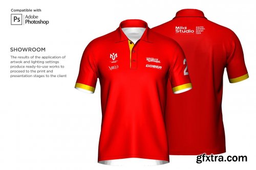 Creativemarket - 3D Poloshirt Short Sleeve Mockup 6453762