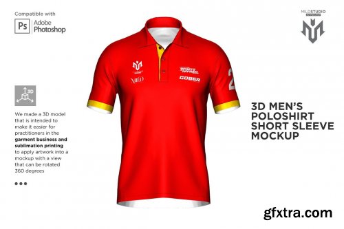 Creativemarket - 3D Poloshirt Short Sleeve Mockup 6453762