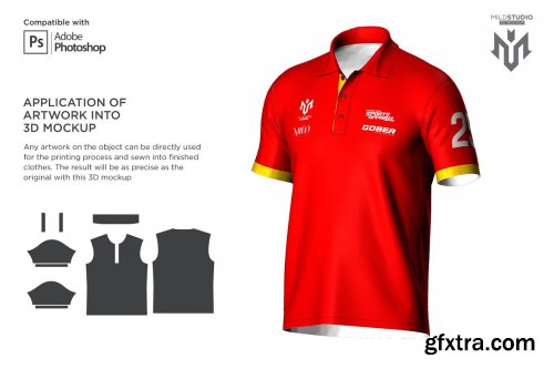 Creativemarket - 3D Poloshirt Short Sleeve Mockup 6453762