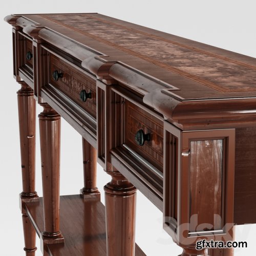 Hooker Furniture Living Room Grandover Three Drawer Console Table