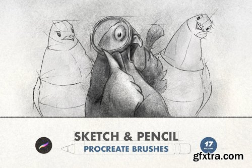 CreativeMarket - Sketch & Pencil Procreate Brushes 6505262