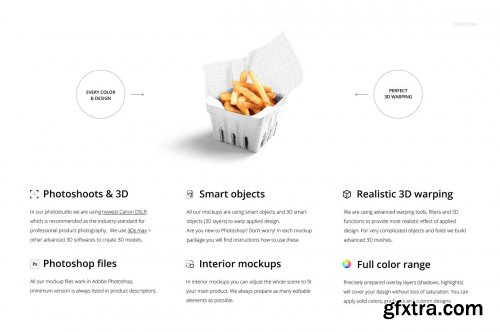 CreativeMarket - Food Safe Paper Mockup french fries 6396756